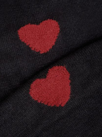 Printed Heart Knitted Sweater