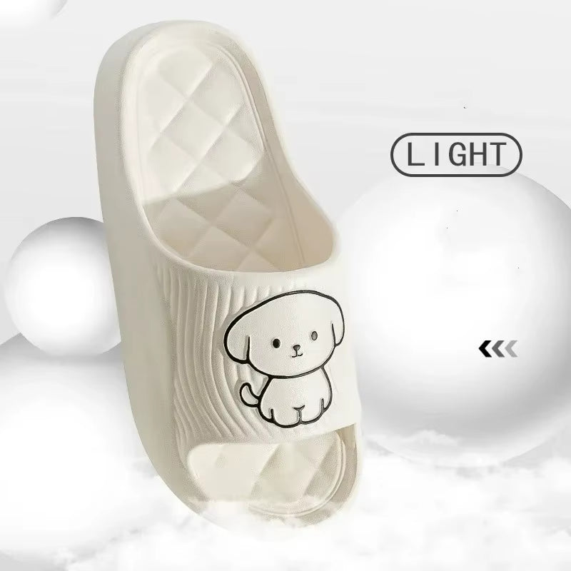 Cute Couple Pillow Slippers Female Summer Wear 2024 New Bathroom Bath Non-Slip Indoor Home Eva Thick Bottom Sandals