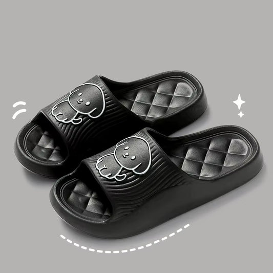 Cute Couple Pillow Slippers Female Summer Wear 2024 New Bathroom Bath Non-Slip Indoor Home Eva Thick Bottom Sandals
