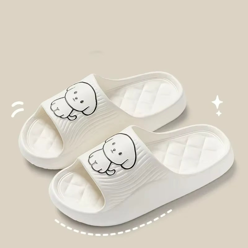 Cute Couple Pillow Slippers Female Summer Wear 2024 New Bathroom Bath Non-Slip Indoor Home Eva Thick Bottom Sandals